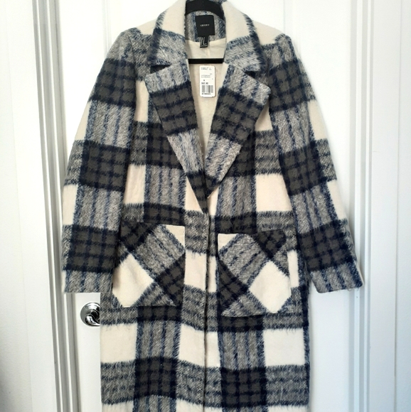 Forever 21 Jackets & Blazers - SOLD ON FB Windowpane Long Coat NWT